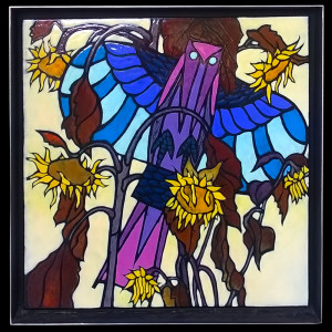 Harold-Balazs-ART Untitled Sunflowers - Enamel - 22"x22" - ca. 80's